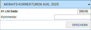 2. Monatskorrektur für laufenden Saldo